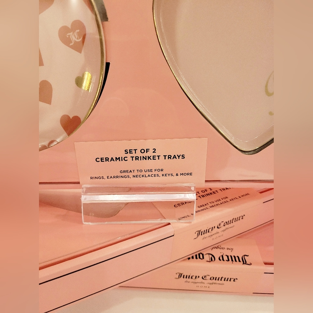 Juicy Couture Pink Heart Trinket Tray Set - Picture 2 of 3